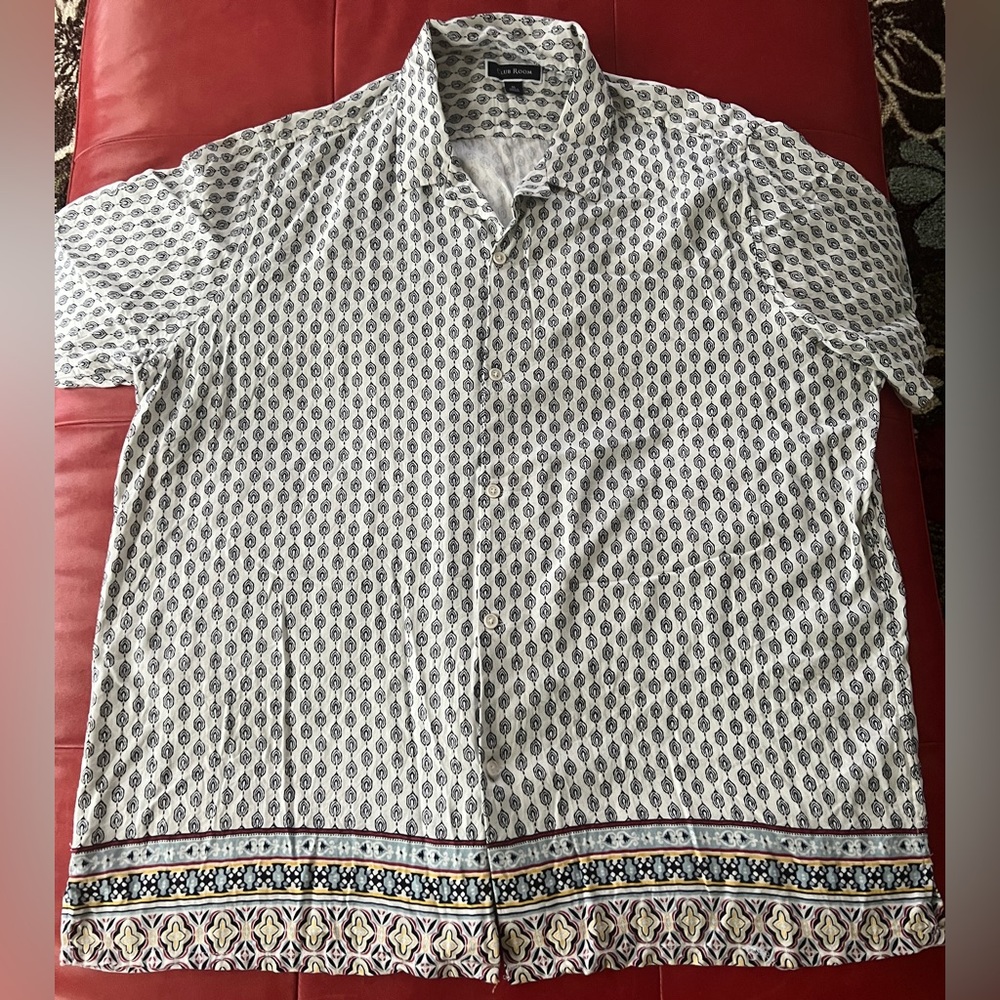 Club Room camp button down shirt sleeve shirt size XL